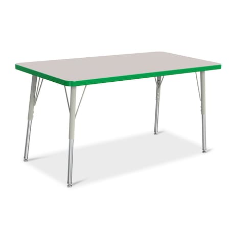 Jonti-Craft Berries Rectangle Activity Table, 24 in. x 48 in., A-height, Freckled Gray/Green/Gray 6403JCA119